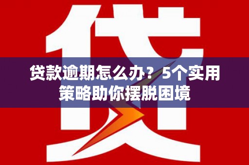 元谋贷款逾期怎么办？5个实用策略助你摆脱困境