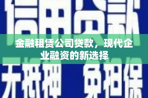 元谋金融租赁公司贷款，现代企业融资的新选择