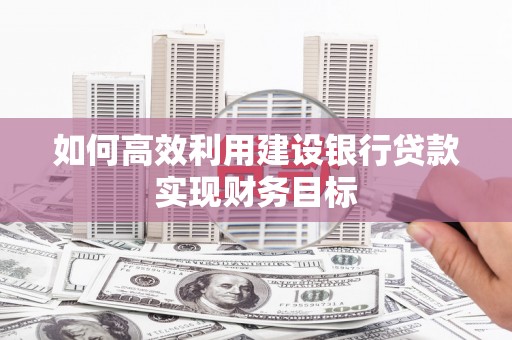 元谋如何高效利用建设银行贷款实现财务目标