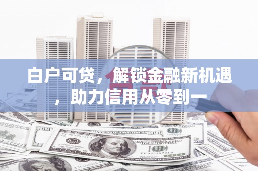 元谋白户可贷，解锁金融新机遇，助力信用从零到一