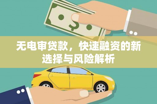 元谋无电审贷款，快速融资的新选择与风险解析