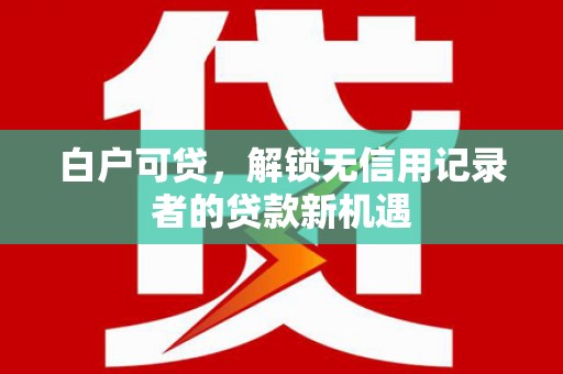 元谋白户可贷，解锁无信用记录者的贷款新机遇