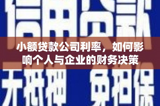 元谋小额贷款公司利率，如何影响个人与企业的财务决策