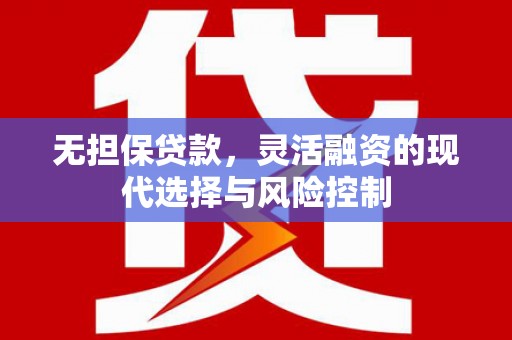 元谋无担保贷款，灵活融资的现代选择与风险控制