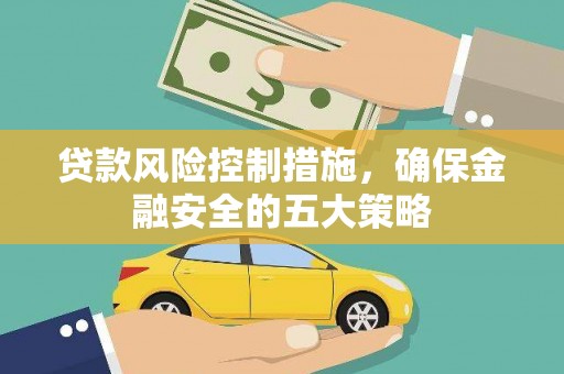 元谋贷款风险控制措施，确保金融安全的五大策略