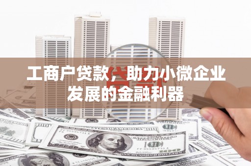 元谋工商户贷款，助力小微企业发展的金融利器