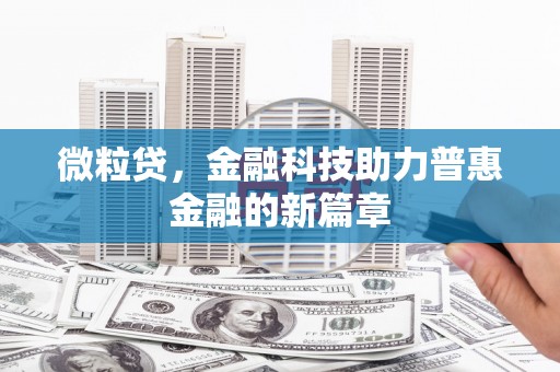 元谋微粒贷，金融科技助力普惠金融的新篇章