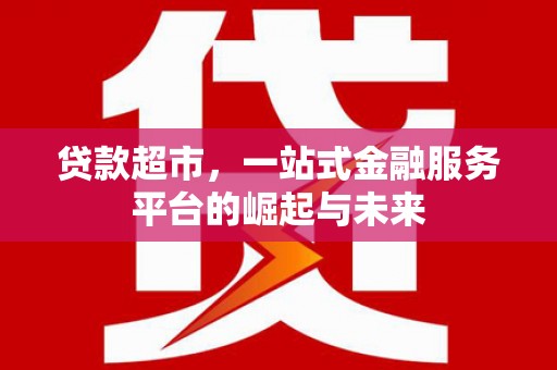 元谋贷款超市，一站式金融服务平台的崛起与未来