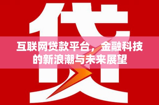 元谋互联网贷款平台，金融科技的新浪潮与未来展望