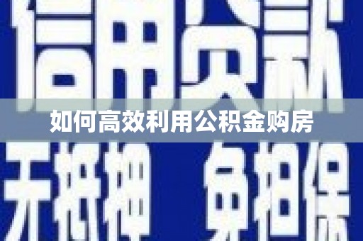 元谋如何高效利用公积金购房