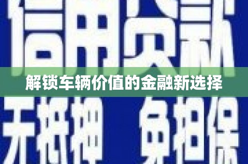 元谋解锁车辆价值的金融新选择
