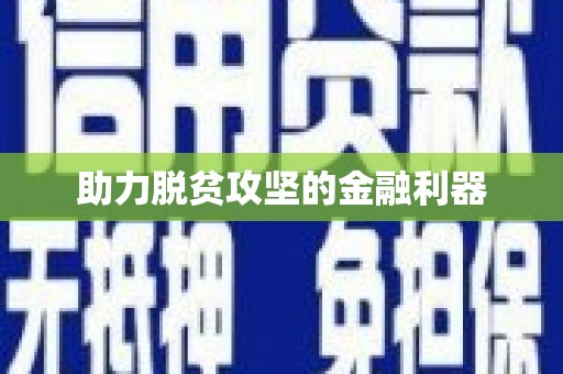元谋助力脱贫攻坚的金融利器